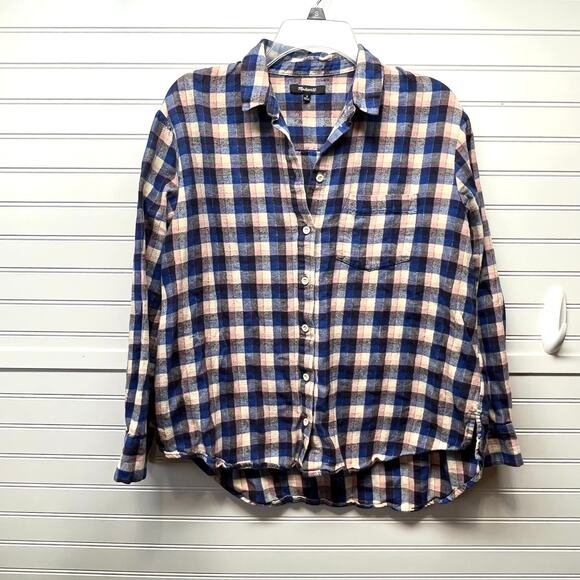 Madewell Tops - Madewell Plaid Button Down Flannel Shirt Size M